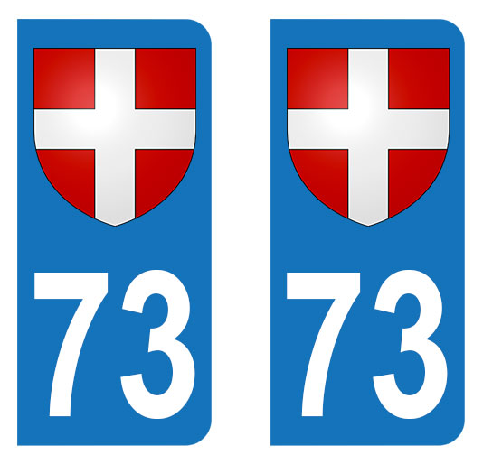 Sticker immatriculation 73 - Croix de Savoie