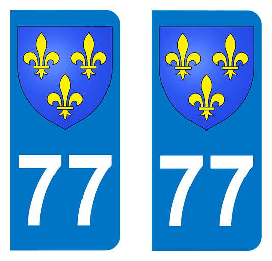 Sticker immatriculation 77 - Blason Ile de France