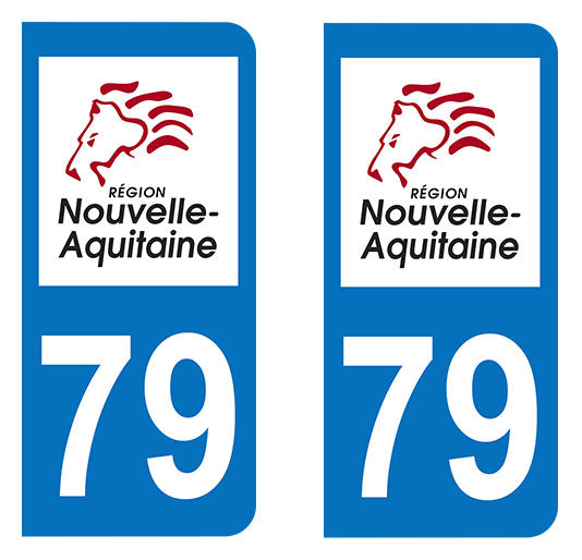 Sticker immatriculation 79 - Nouvelle Aquitaine