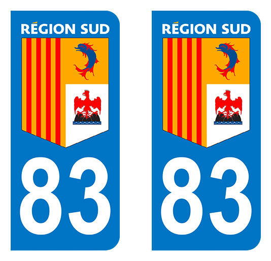 Sticker immatriculation 83 - Région Sud
