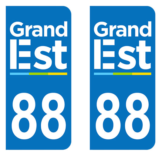 Sticker immatriculation 88 - Grand-Est