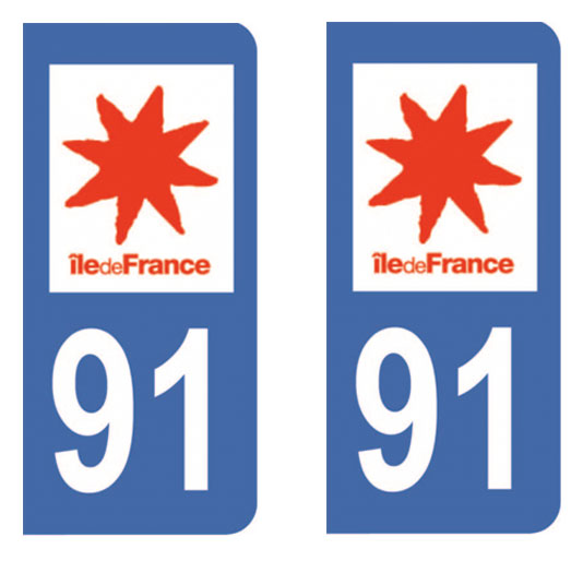 Sticker immatriculation 91 - Essonne