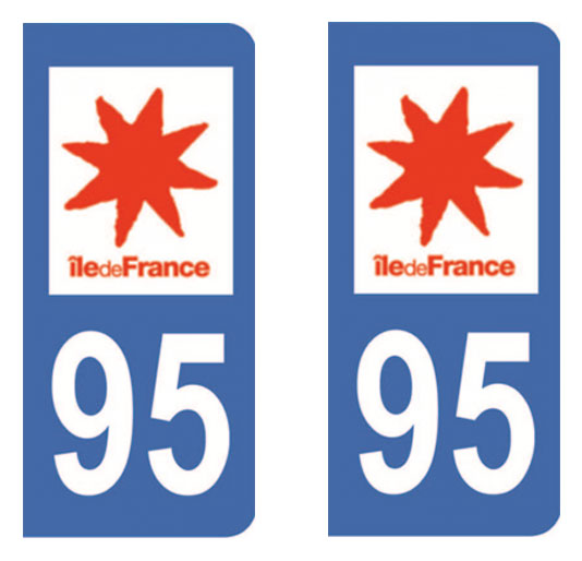 Sticker immatriculation 95 - Val d'Oise