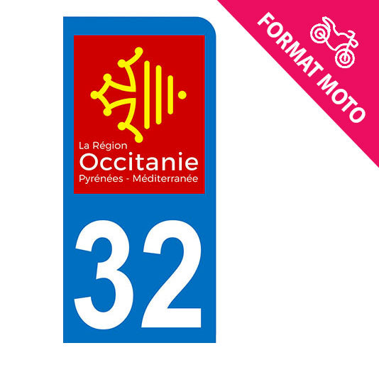 Sticker immatriculation 32 - Occitanie