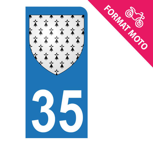 Sticker immatriculation 35 - Blason Bretagne