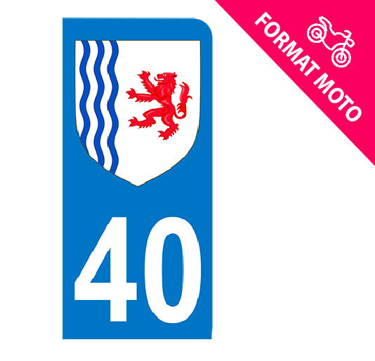 Sticker immatriculation 40 - Blason Nouvelle Aquitaine