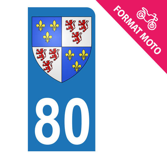 Sticker immatriculation 80 - Blason Picardie