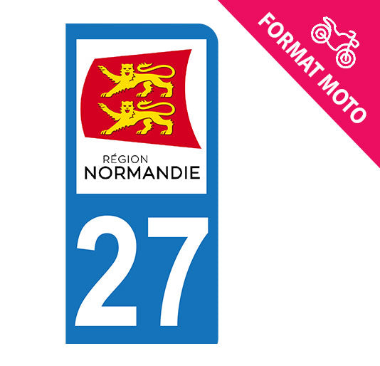 Sticker immatriculation 27 - Nouvelle région Normandie