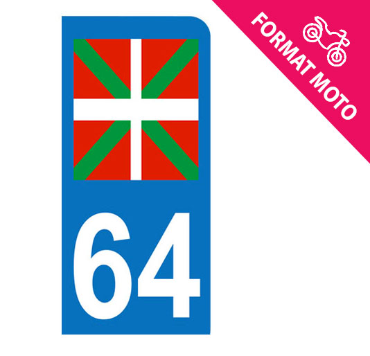 Sticker immatriculation 64 - Drapeau pays basque / Euskal Herria