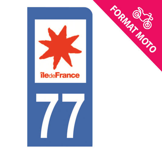 Sticker immatriculation 77 - Seine et Marne