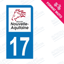 Moto - Sticker immatriculation 17 - Nouvelle Aquitaine new