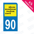 Moto - Sticker immatriculation 90 - Nouvelle région Bourgogne Franche-Comté new