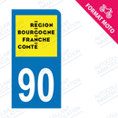 Moto - Sticker immatriculation 90 - Nouvelle région Bourgogne Franche-Comté new