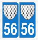 Auto - Sticker immatriculation 56 - Blason Bretagne