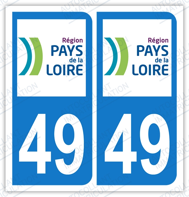 Auto - Sticker immatriculation 49 – Maine et Loire