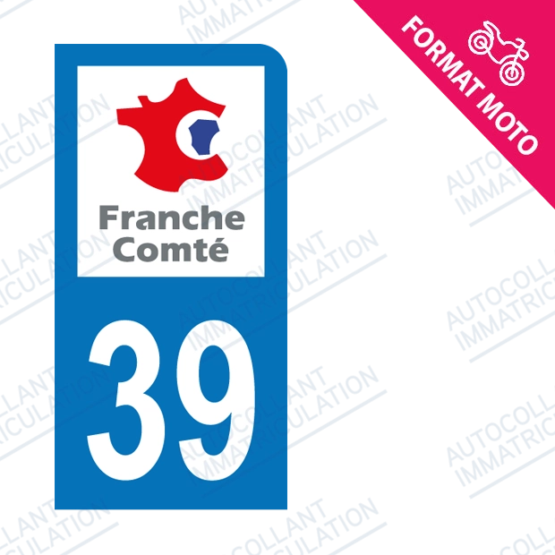Moto - Sticker immatriculation 39 - Jura new