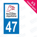 Moto - Sticker immatriculation 47 - Nouvelle Aquitaine new
