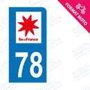 Moto - Sticker immatriculation 78 - Yvelines new