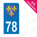 Moto - Sticker immatriculation 78 - Blason Ile de France new