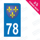 Moto - Sticker immatriculation 78 - Blason Ile de France new