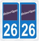 Auto - Sticker immatriculation 26 - Drôme