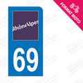 Moto - Sticker immatriculation 69 - Rhône new