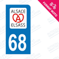 Moto - Sticker immatriculation 68 - Acoeur new