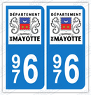 Auto - Sticker immatriculation 976 - Mayotte