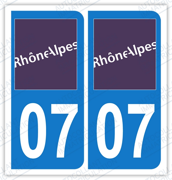 HADEXIA Autocollant Plaque Immatriculation 38 Auvergne Rhône-Alpes - Lot De 2 Stickers Officiels