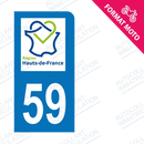 Moto - Sticker immatriculation 59 - Nouvelle région Hauts-de-France new