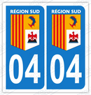 Auto - Sticker immatriculation 04 - Région Sud