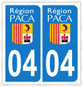 Auto - Sticker immatriculation 04 - Alpes haute provence
