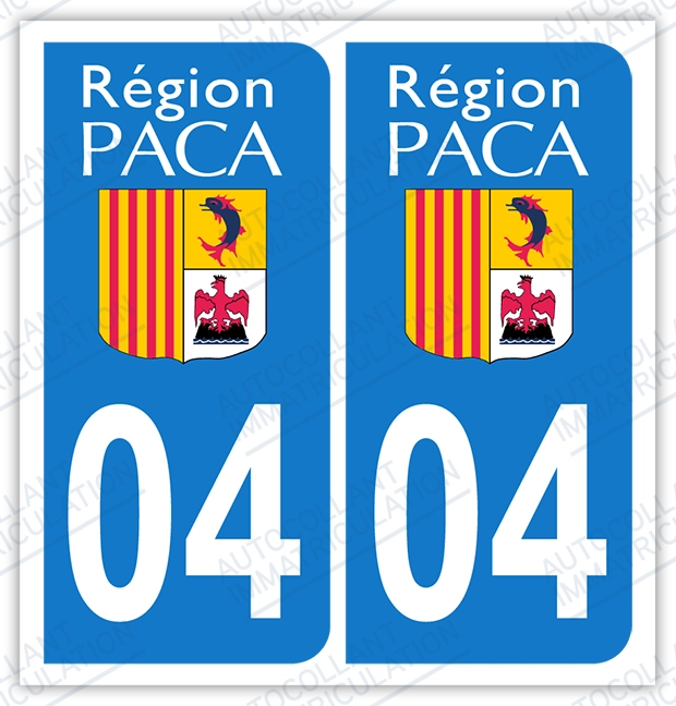 Auto - Sticker immatriculation 04 - Alpes haute provence