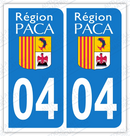 Auto - Sticker immatriculation 04 - Alpes haute provence