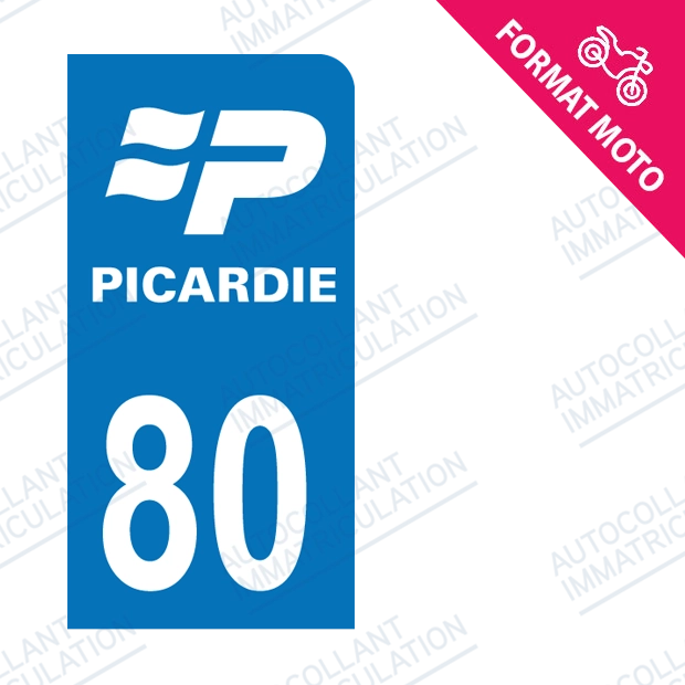 Moto - Sticker immatriculation 80 - Somme new