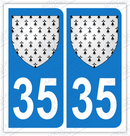 Auto - Sticker immatriculation 35 - Blason Bretagne