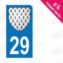 Moto - Sticker immatriculation 29 - Blason Bretagne new