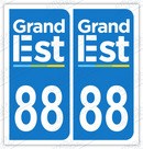 Auto - Sticker immatriculation 88 - Grand-Est