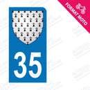 Moto - Sticker immatriculation 35 - Blason Bretagne new