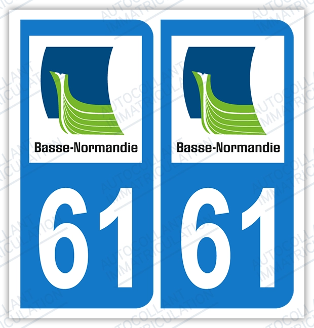 Auto - Sticker immatriculation 61 - Orne