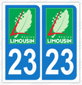 Auto - Sticker immatriculation 23 - Creuse