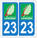 Auto - Sticker immatriculation 23 - Creuse