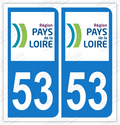 Auto - Sticker immatriculation 53 - Mayenne