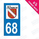 Moto - Sticker immatriculation 68 - Haut Rhin new