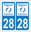 Auto - Sticker immatriculation 28 - Eure et Loir