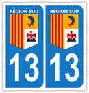 Auto - Auto - Sticker immatriculation 13 - Région Sud