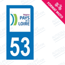 Moto - Sticker immatriculation 53 - Mayenne new