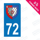 Moto - Sticker immatriculation 72 - Blason Pays de la loire new