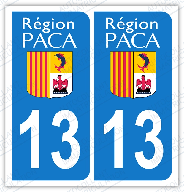 Auto - Sticker immatriculation 13 – Bouches du Rhône