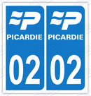 Auto - Sticker immatriculation 02 - Aisne